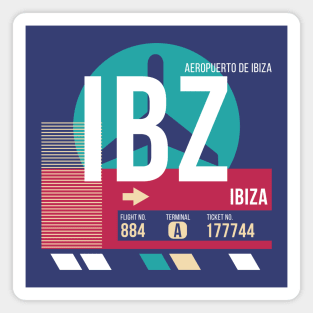 Ibiza, Spain (IBZ) Airport Code Baggage Tag Magnet